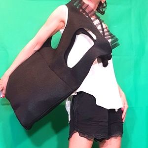 Black Truffle Ruffle Vest Shoulder Bag